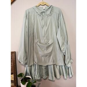 Daily Practice by Anthropologie Ruffle-Hem Half-Zip Pullover Dress